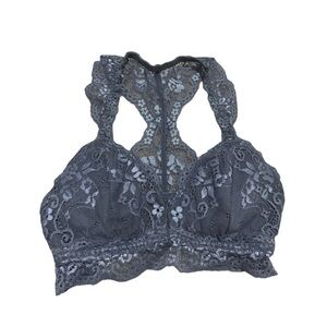 Smart & sexy blue/gray lace bralette